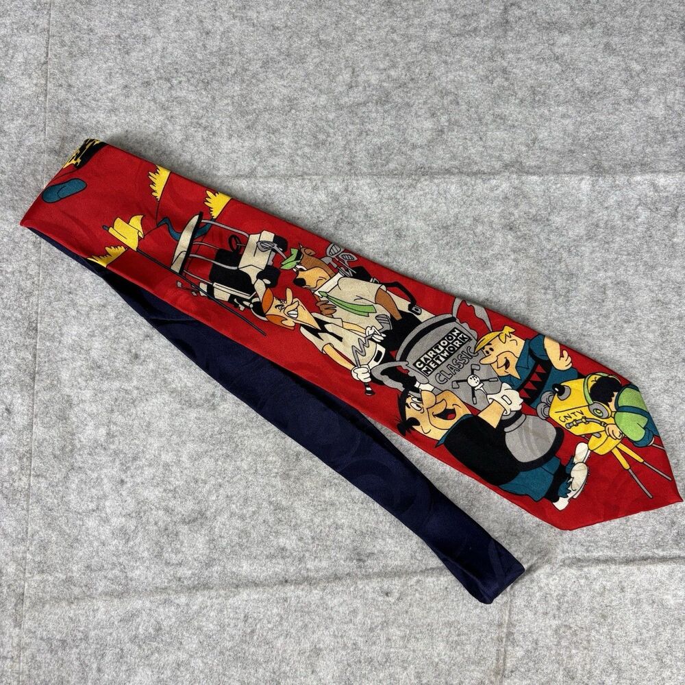 Vintage 1994 Cartoon Network Classics Hanna-Barbera 100% Silk Necktie Korea